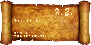 Neth Edit névjegykártya